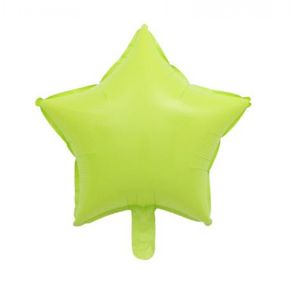 Yıldız Makaron Folyo Balon Yeşil Renk 45 cm