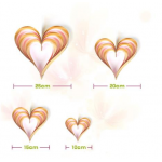 Kalp Sarkıt Süs Çıtçıtlı 4 Adet Gold-Kırmızı-Pembe-Mavi